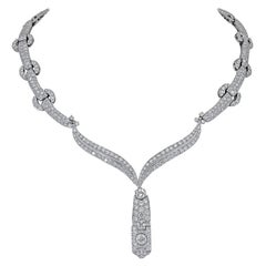 30 Carat Round Diamond Link Drop Necklace