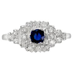 .30 Carat Sapphire Diamond Platinum Engagement Ring