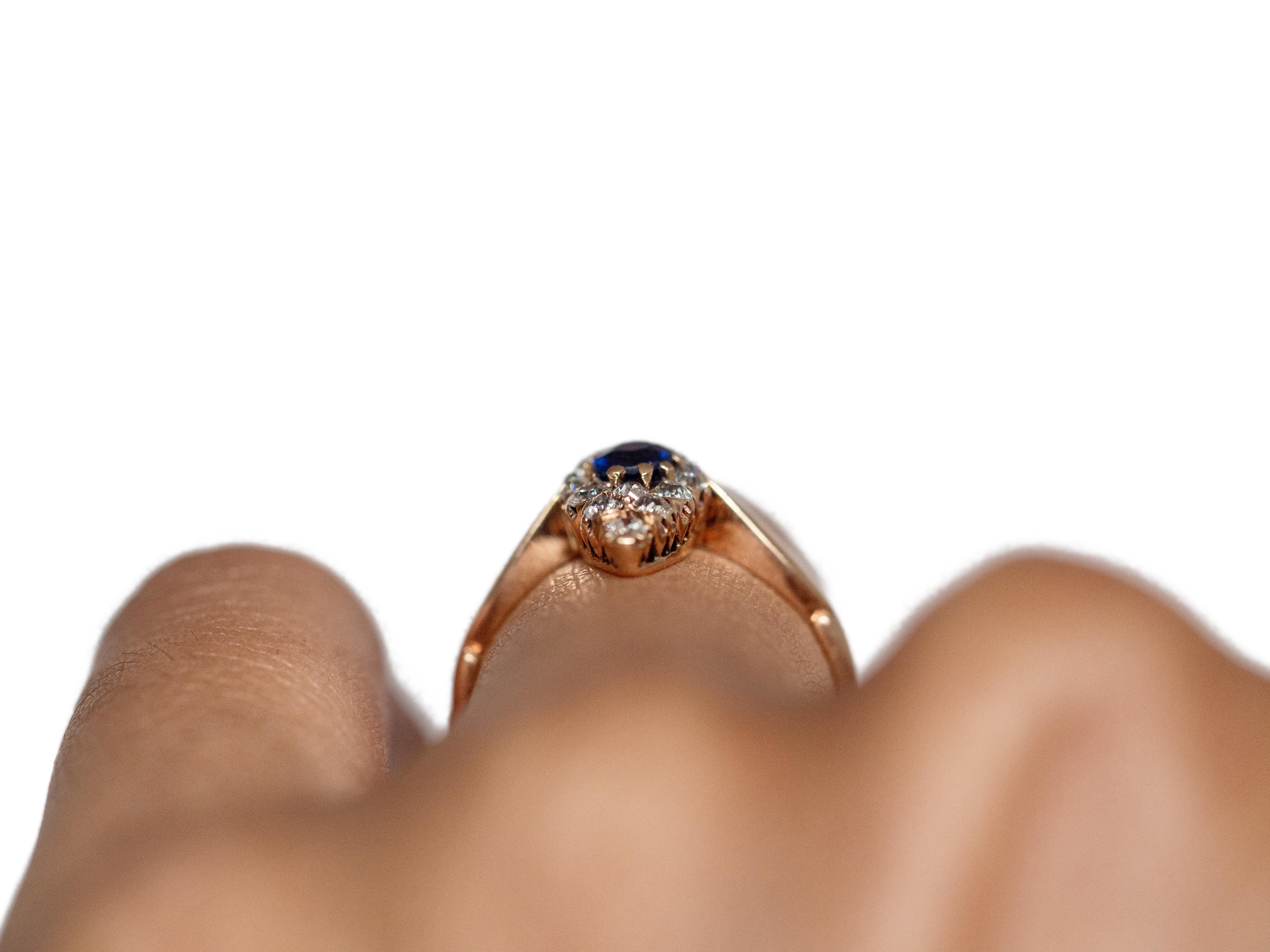 Women's or Men's .30 Carat Sapphire Yellow Gold Ring For Sale
