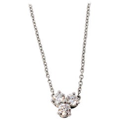 .30 Carat Tiffany & Co. Diamond and Platinum Aria Three-Stone Pendant Necklace