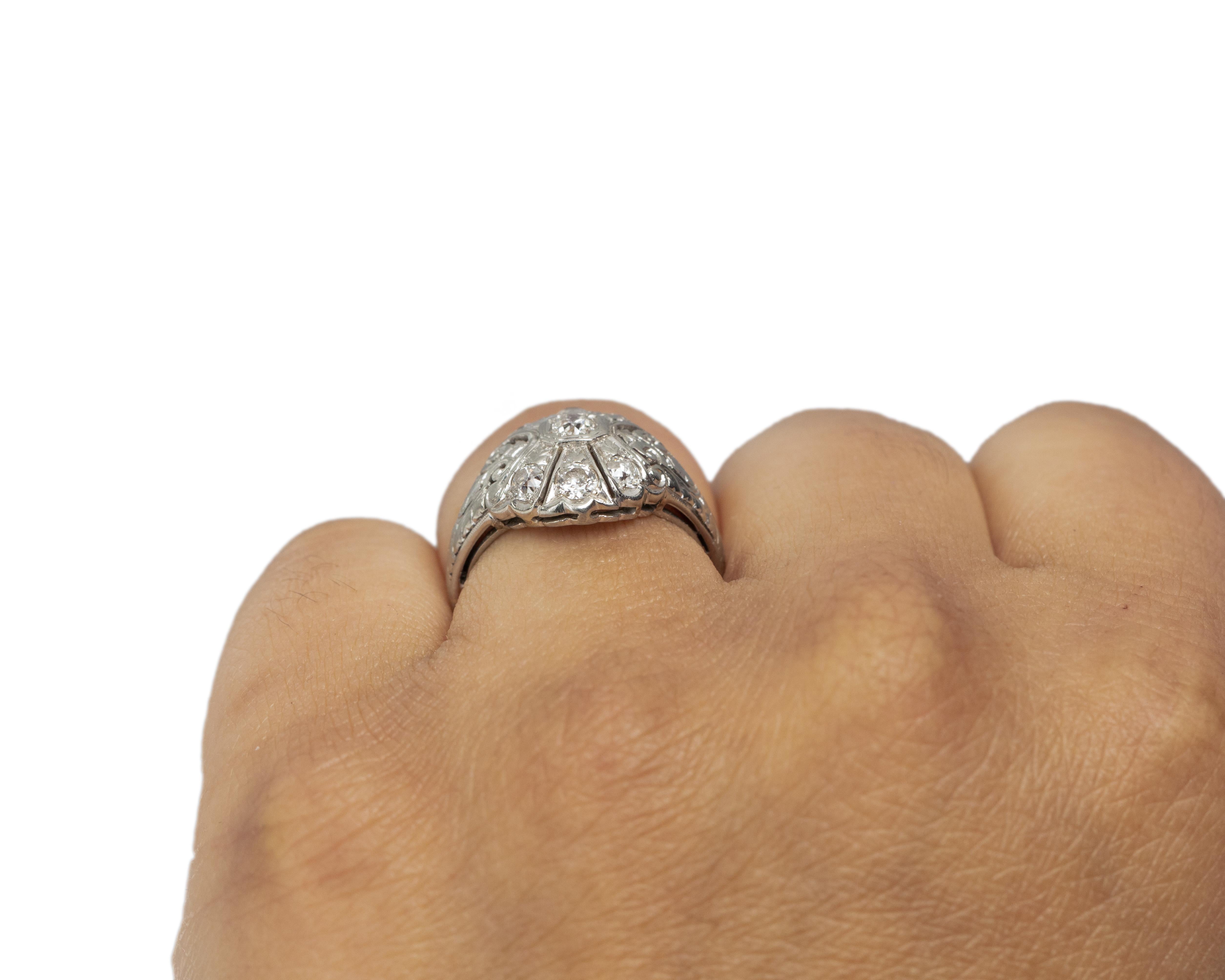 .30 Carat Total Weight Art Deco Diamond Platinum Engagement Ring For Sale 1