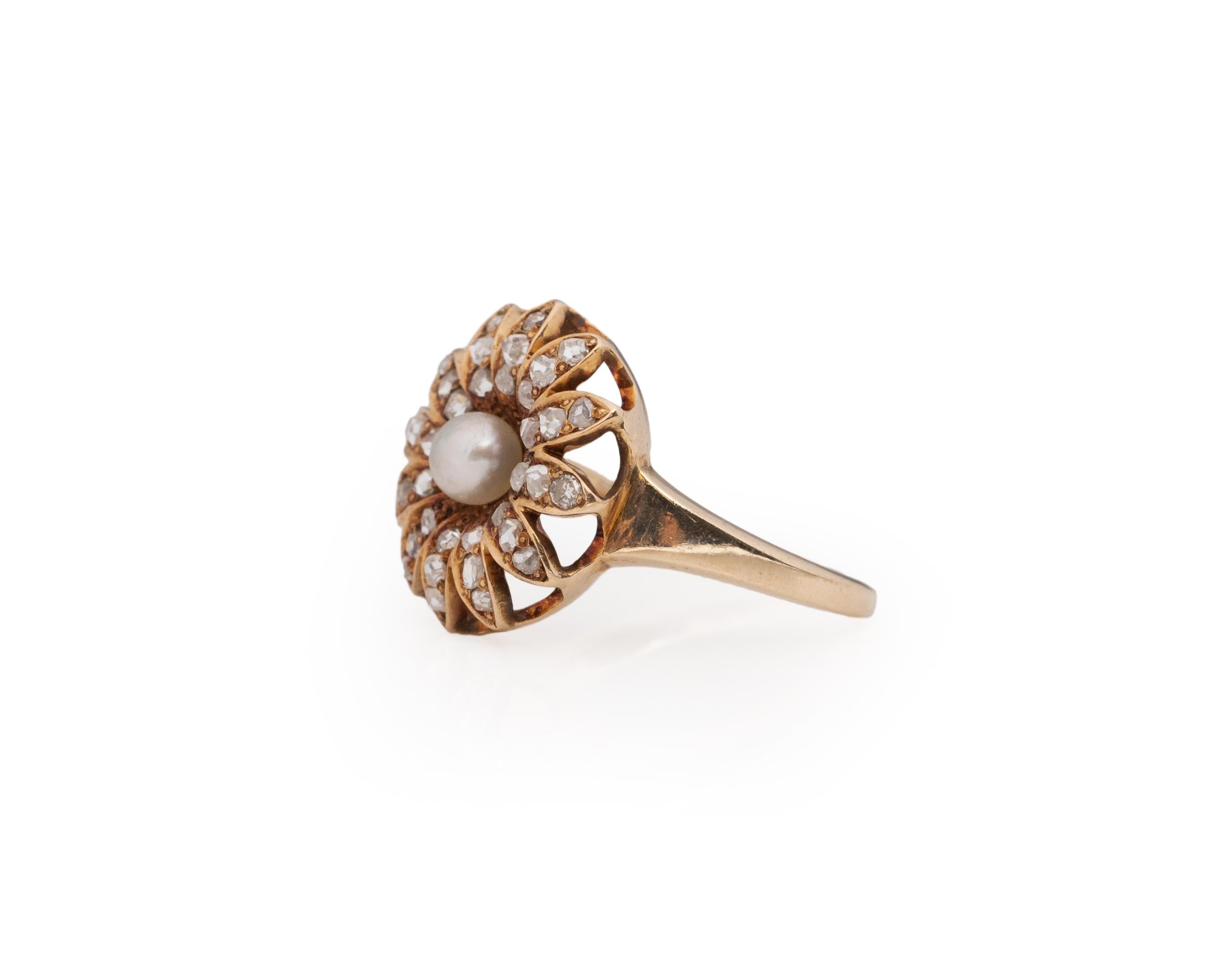 Victorien Bague de fiançailles en or jaune 14 carats avec diamant victorien d'un poids total de .30 carats en vente