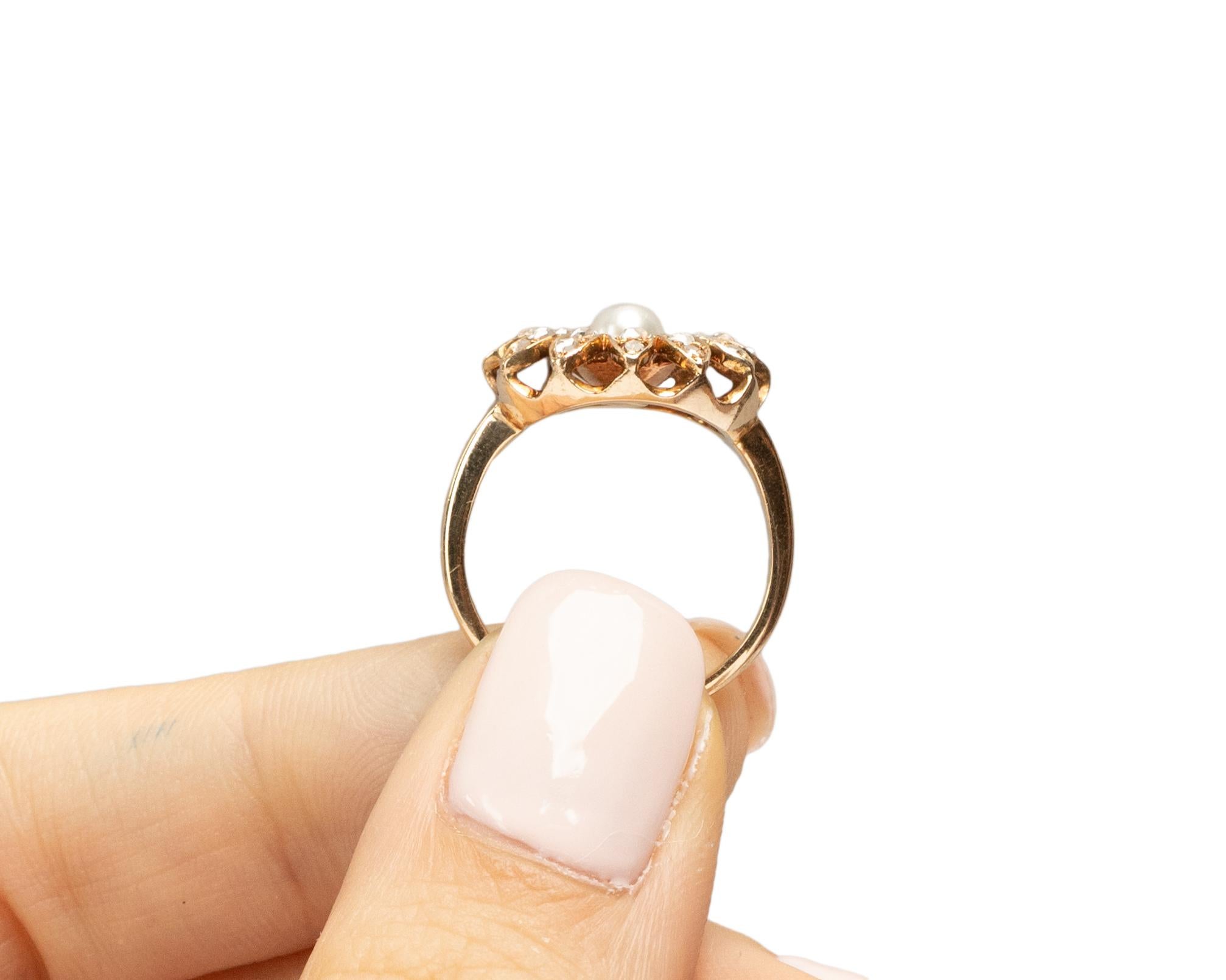 Bague de fiançailles en or jaune 14 carats avec diamant victorien d'un poids total de .30 carats en vente 2