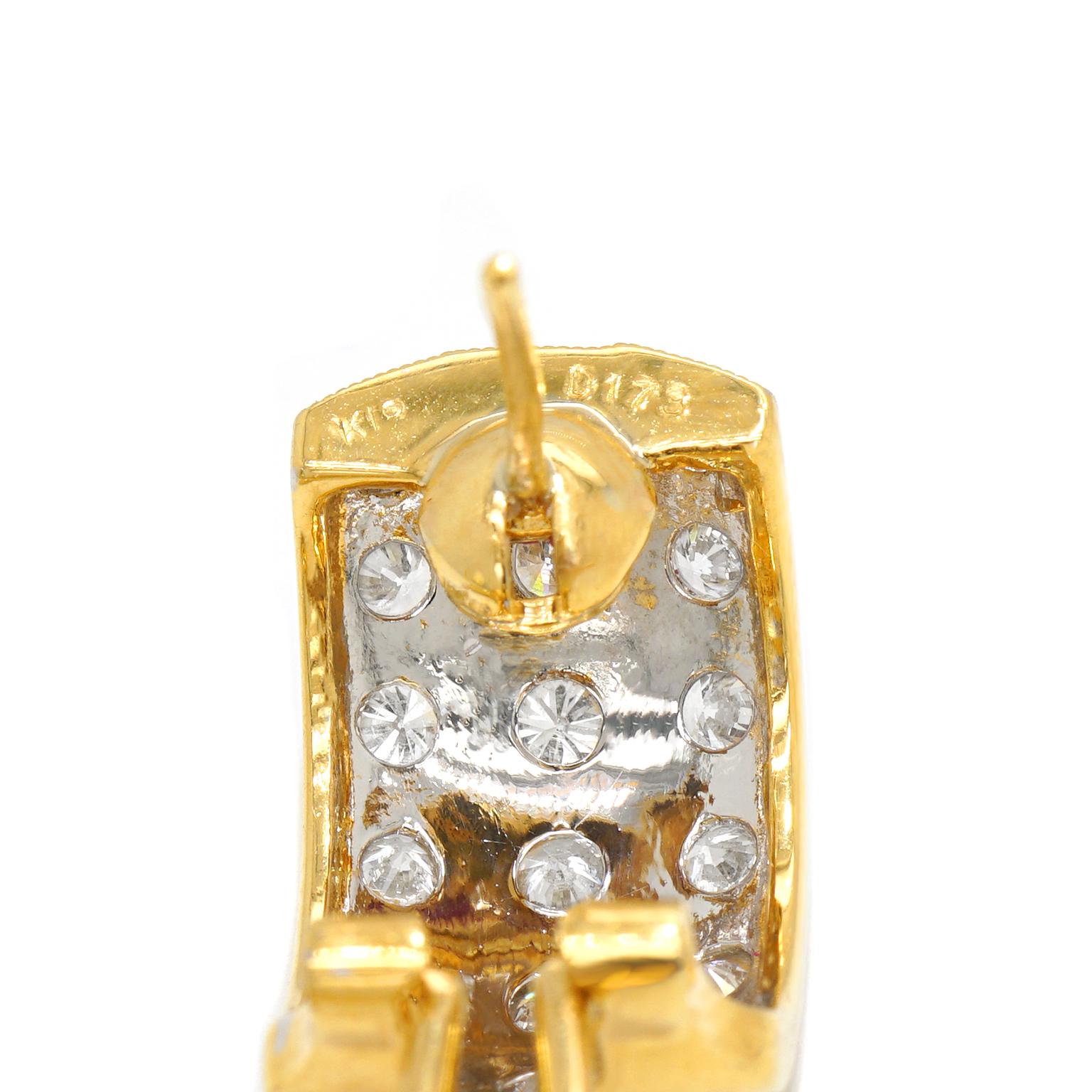 Women's 3.0 Carat Diamond-Set Gold Earrings