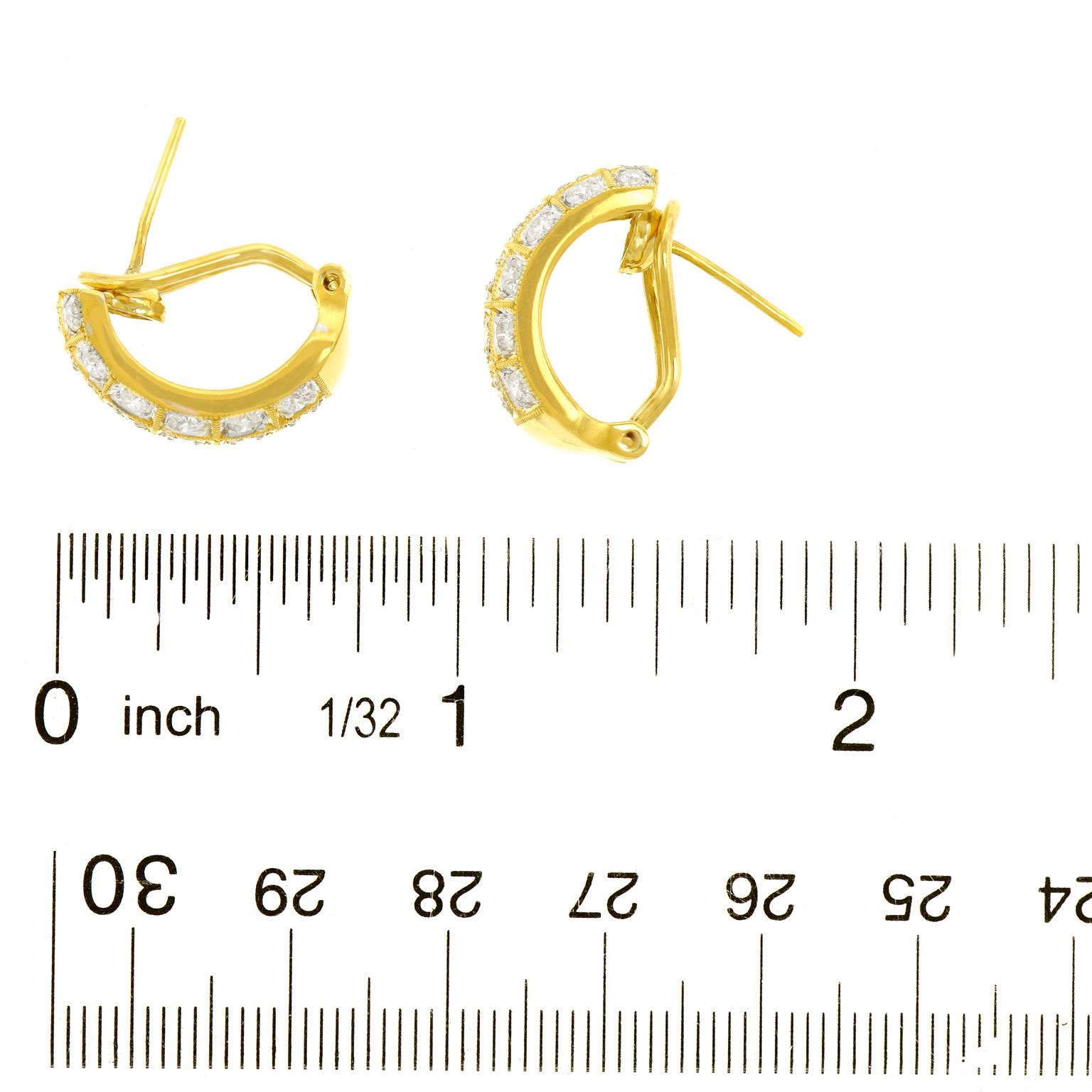 3.0 Carat Diamond-Set Gold Earrings 1