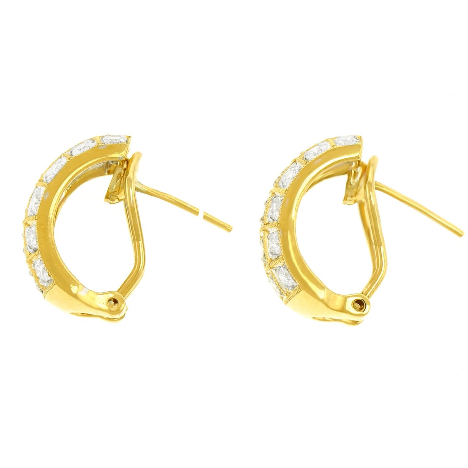 3.0 Carat Diamond-Set Gold Earrings 2