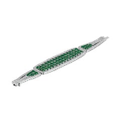 30 Carats Green Emeralds Diamond Bracelet