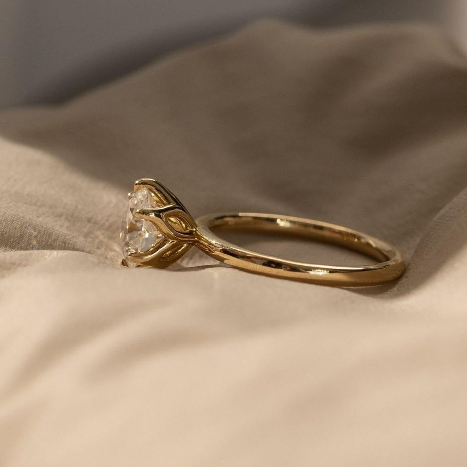 3.0 CT Rundschliff Moissanit Ring Solitär Ehering 925 Sterling Silber Ring 5