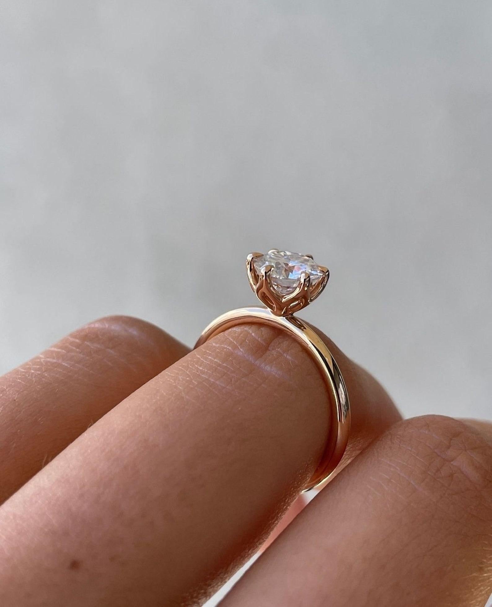 3.0 CT Rundschliff Moissanit Ring Solitär Ehering 925 Sterling Silber Ring 7