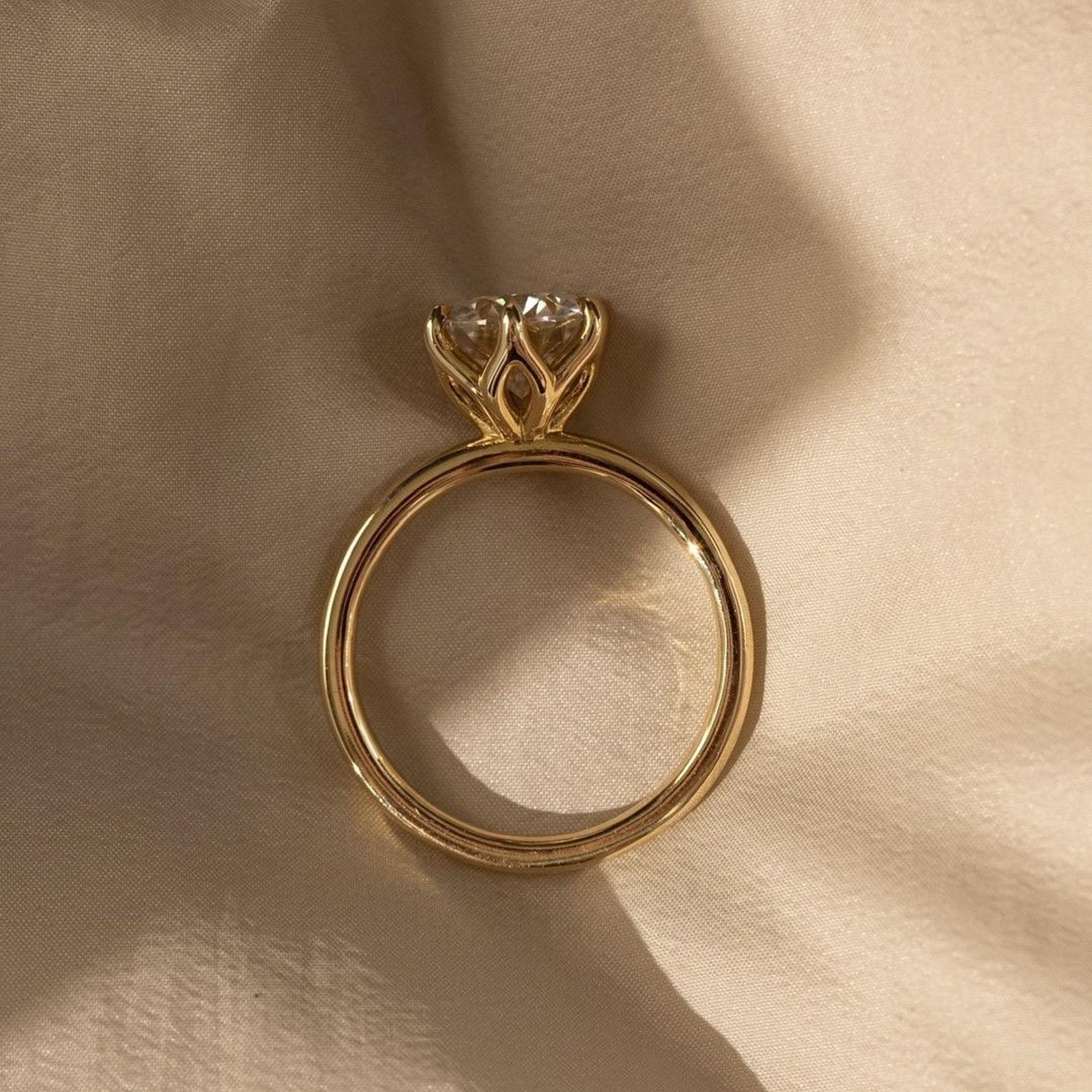 3.0 CT Rundschliff Moissanit Ring Solitär Ehering 925 Sterling Silber Ring 3