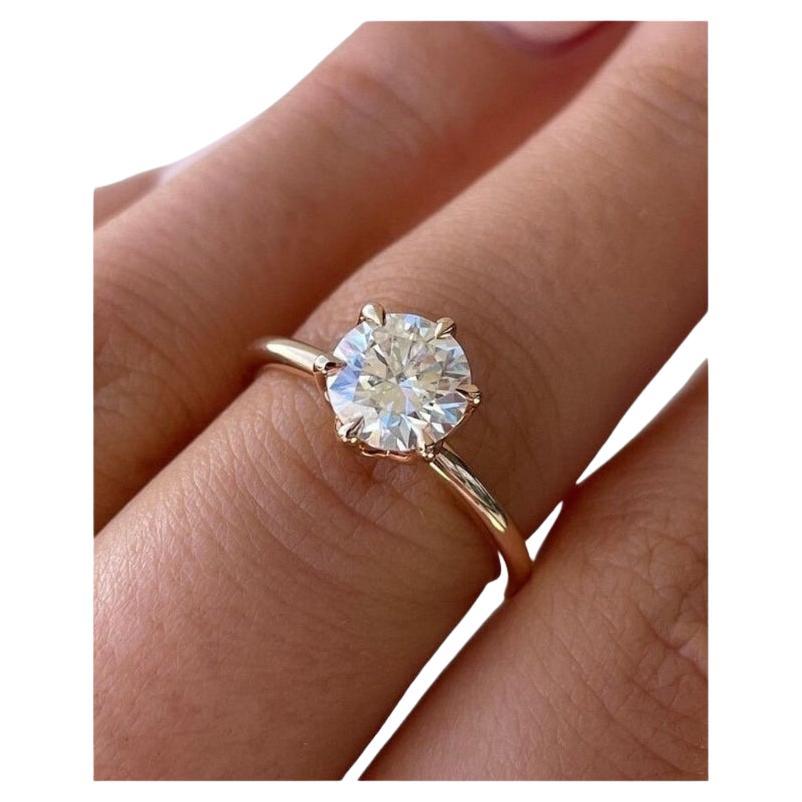 3.0 CT Round Cut Moissanite Ring Solitaire Wedding Ring 925 Sterling Silver Ring