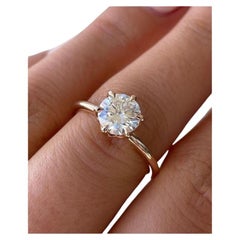 3.0 CT Round Cut Moissanite Ring Solitaire Wedding Ring 925 Sterling Silver Ring