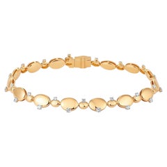 30 Diamante 14K (o 18k su richiesta) Bracciale ovale A Link in oro giallo con diamanti