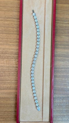 30 Diamond Platinum Tennis Bracelet, 12.16 Carats Total Weight, GIA Certified