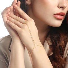 30 Diamonds Bloom 14K (or 18k upon request) Yellow Gold Hand Chain