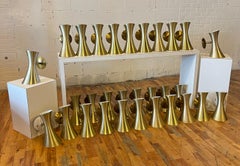 30 Flared Modernist Hour-glass Anodized Aluminum Wall Sconces, Lightolier