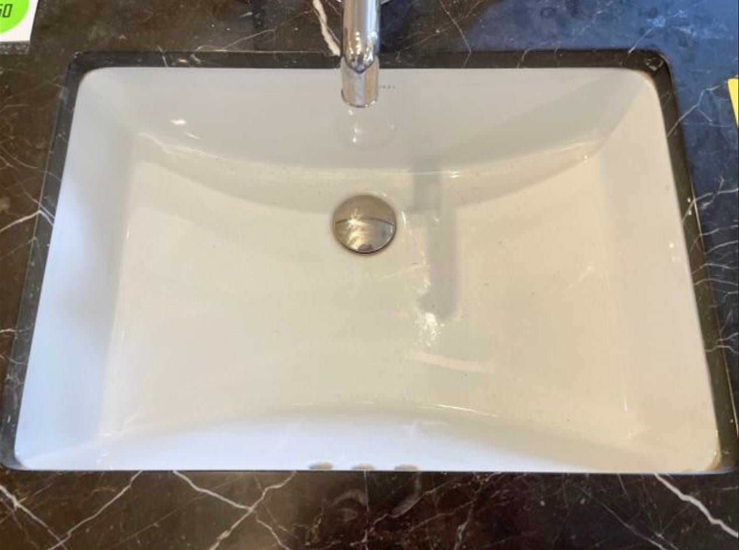 30 Inch Nero Marquina Marble Sink Vanity In Good Condition In NYC, NY