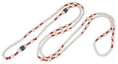 White and Red Coral Necklace
