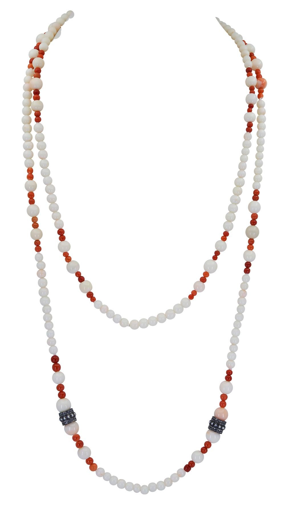 white coral beads necklace