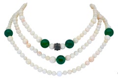 White Coral and Green Onyx Necklace