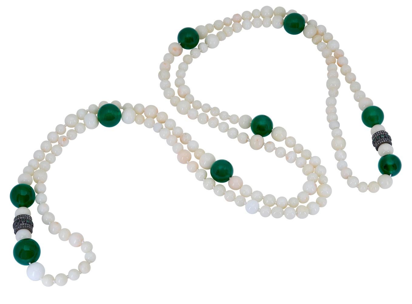 green coral necklace