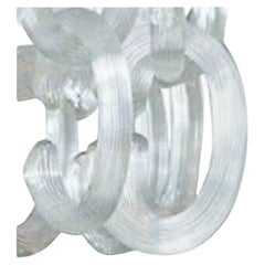 30 Individual Hand Crafted Murano Clear Glass, Grooved "C" Links