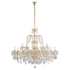 Lámpara de araña de 30 luces con acabados chapados en oro de 24 quilates de Modenese Luxury Interiors