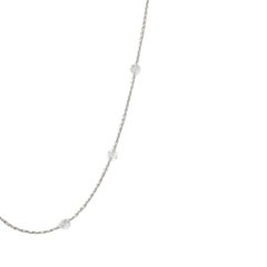 30" Natürlicher weißer Diamant (2,60 Karat) Halskette aus 18 Karat Weißgold