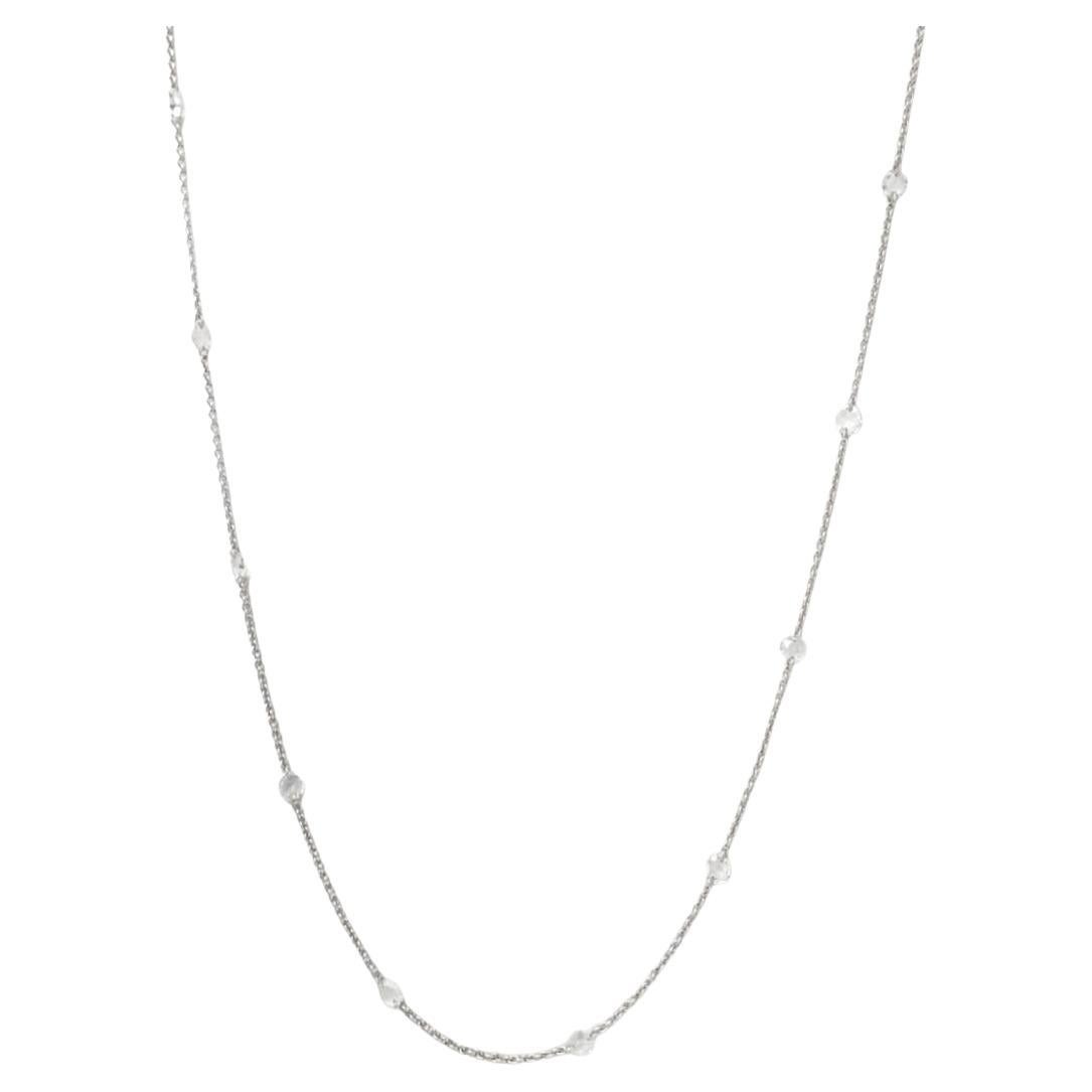 Collier de 30" en or blanc 18 carats et diamant blanc naturel (2,60 carats)