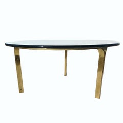 Nicos Zographos Brass Glass Ribbon Coffee Table