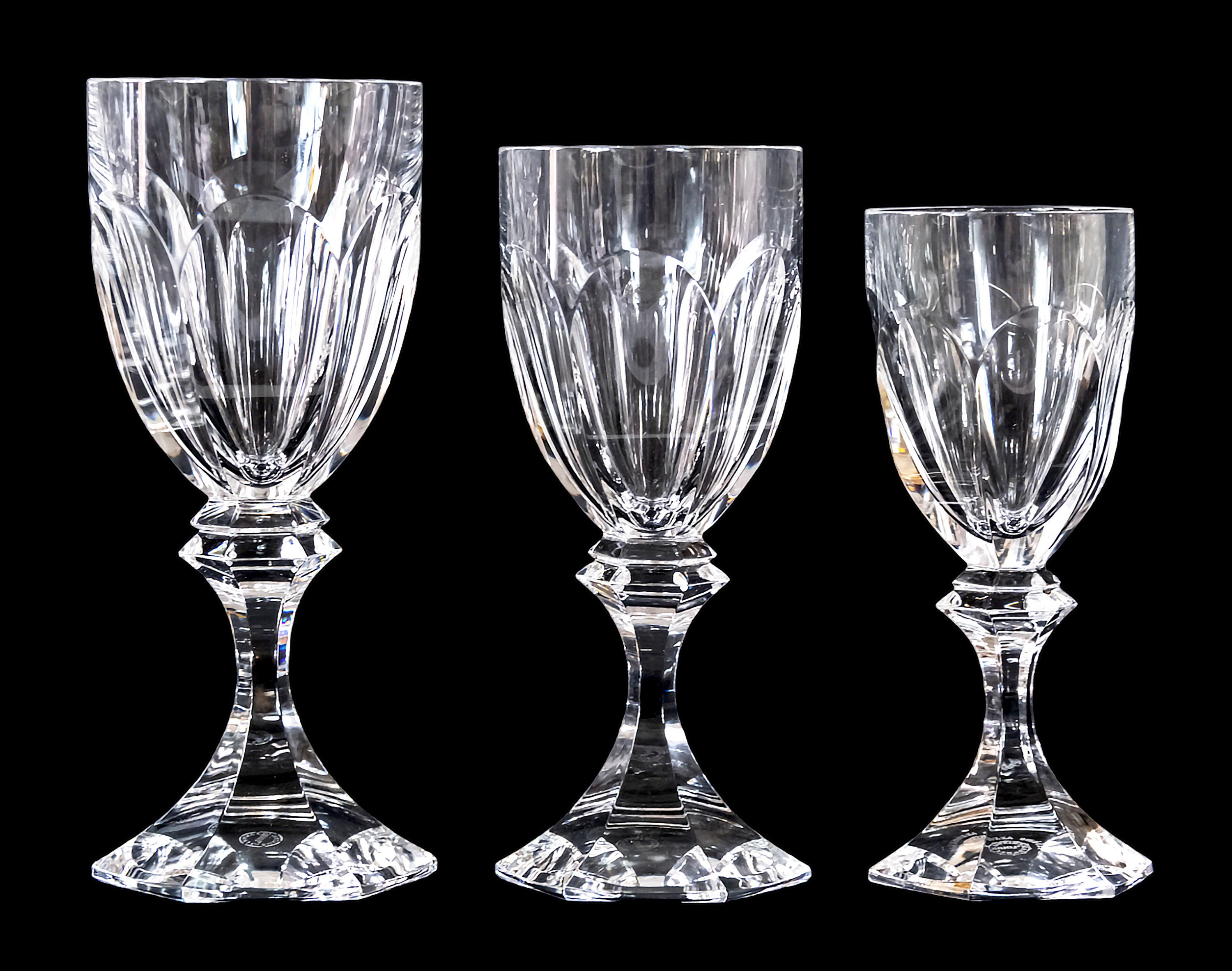 30 Pcs. Set of Saint Louis Crystal Wine Glasses For Sale 1
