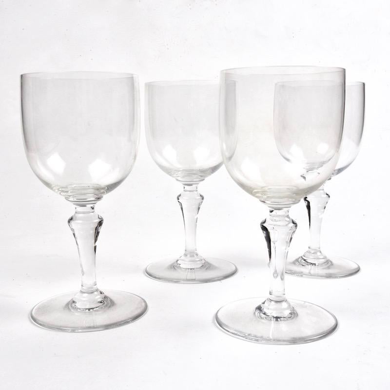 French 30 Piece Crystal Baccarat Normandie Wine and Water Glasses