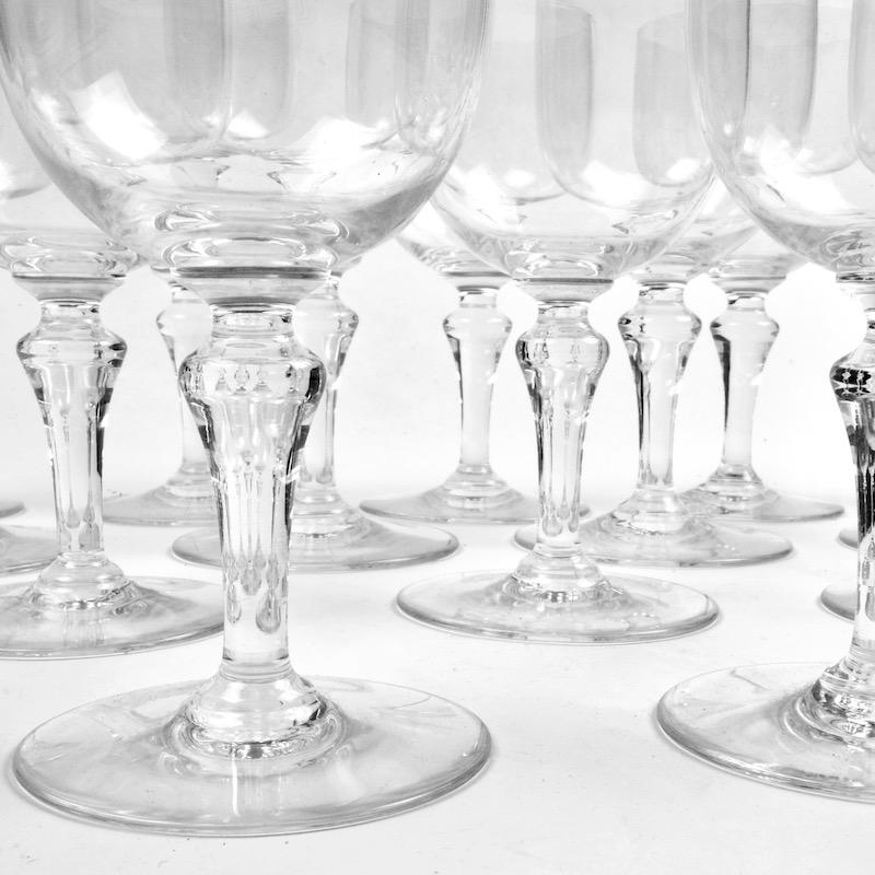 30 Piece Crystal Baccarat Normandie Wine and Water Glasses 1