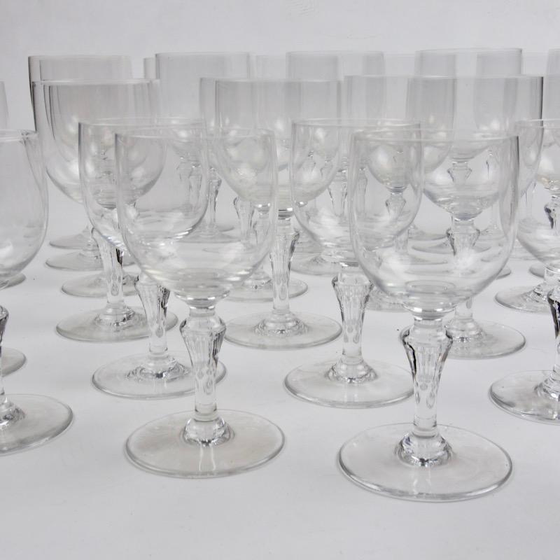 30 Piece Crystal Baccarat Normandie Wine and Water Glasses 2