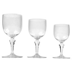 30 Piece Crystal Baccarat Normandie Wine and Water Glasses