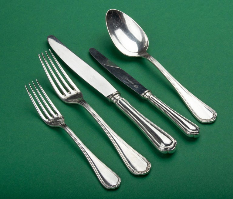 30Piece Set of Silver Plated Flatware Made by Christofle Model
