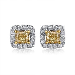 30 Shine Diamond 14K (or 18k upon request) Yellow Gold Stud Earrings