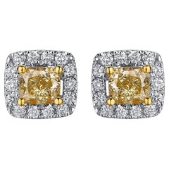 30 Shine Diamond 14K (or 18k upon request) Yellow Gold Stud Earrings