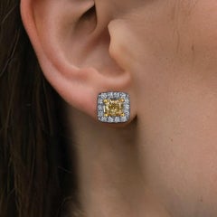 30 Shine Diamond 14K (or 18k upon request) Yellow Gold Stud Earrings