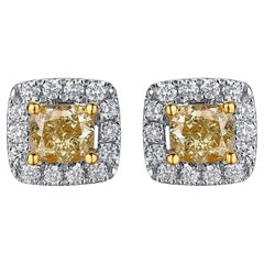 30 Pendientes de oro amarillo de 14 quilates con diamantes brillantes