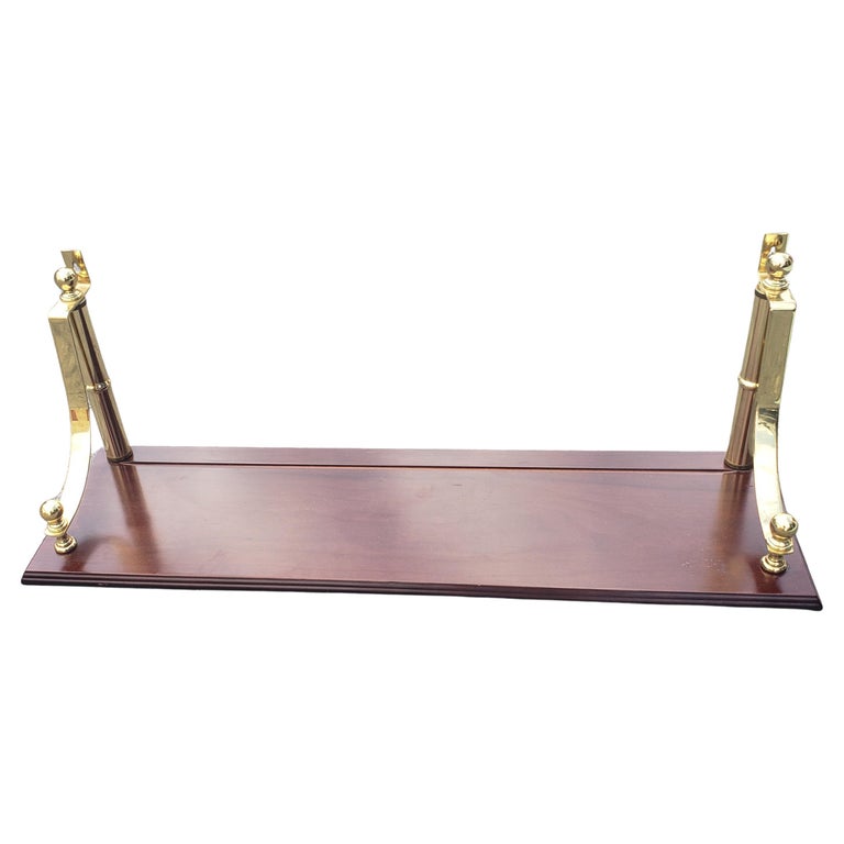 30" Solid Mahogany and Brass Mounted Wall Shelf For Sale at 1stDibs