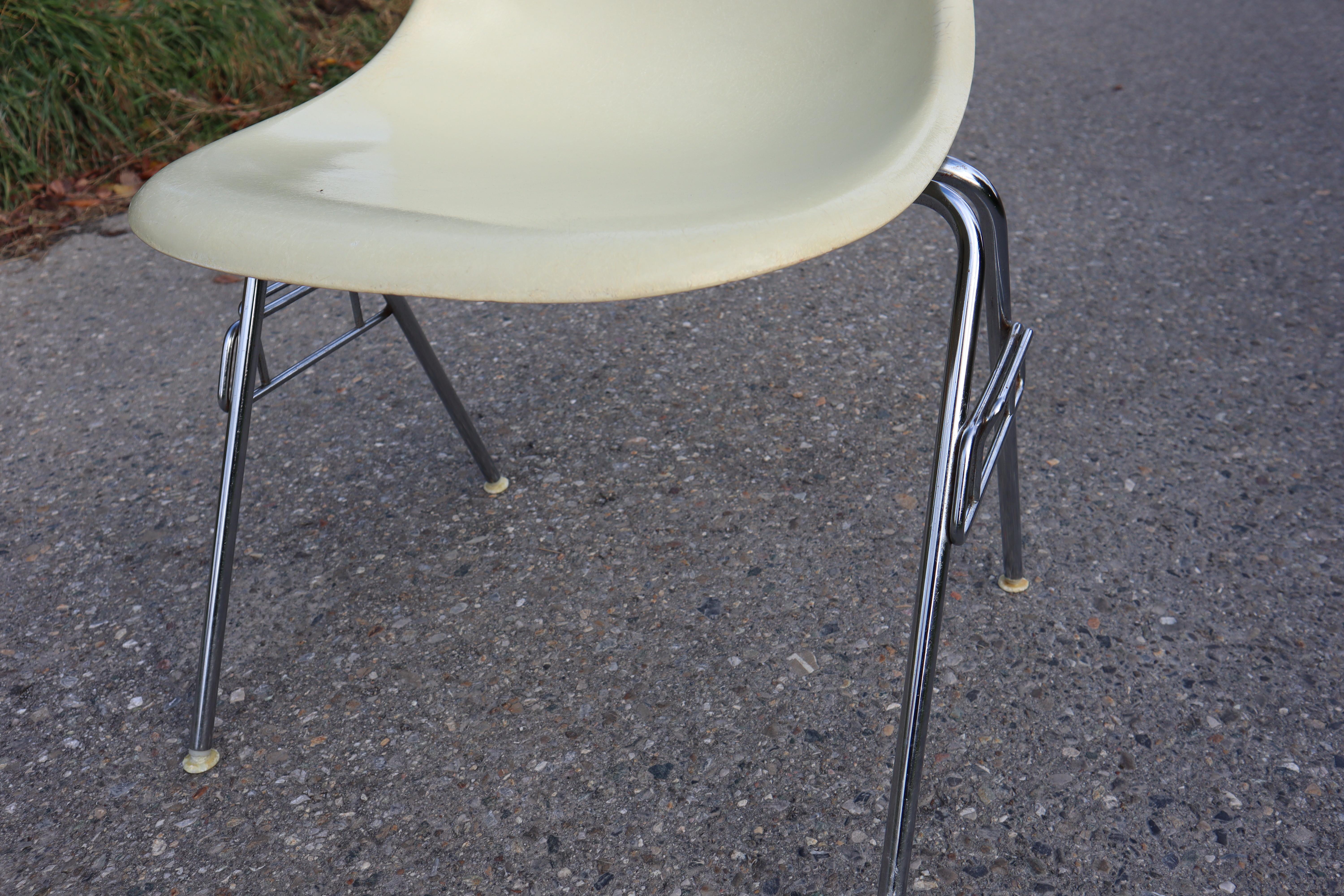 Metal 30 Vintage DSS Eames Fiberglass Stacking Side Chairs for Herman Miller