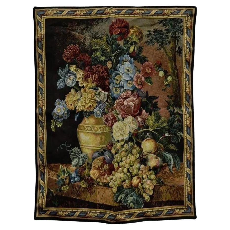 30" x 26" Tapiz francés de pared Jacquard Aubusson Floral Naturaleza Muerta