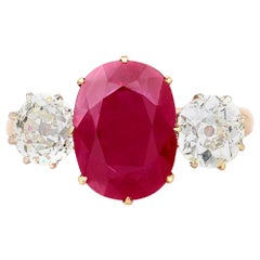 Retro 3.00 Burma Ruby and Diamond Ring