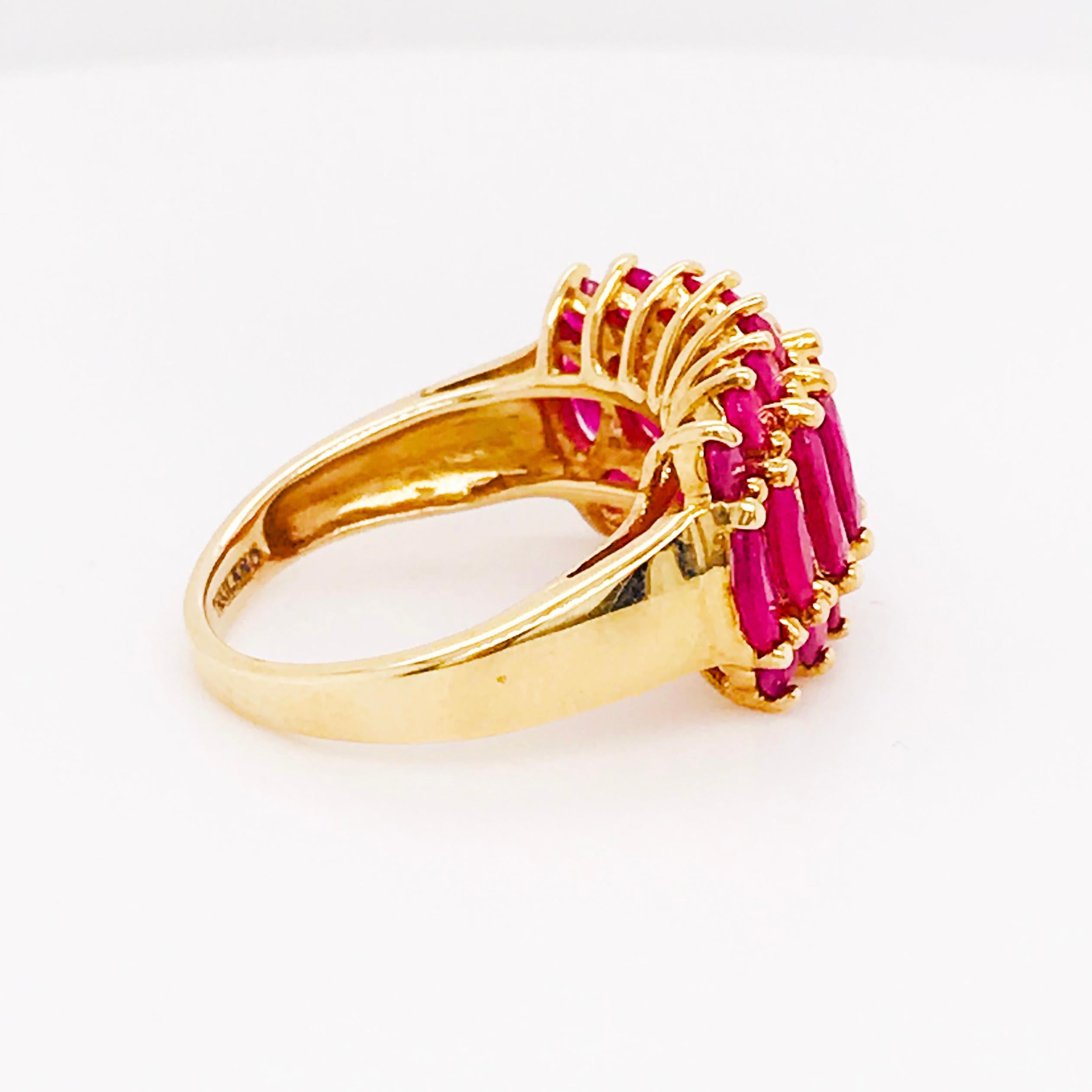 3.00 Carat '3 Carat' Genuine Ruby Ring, Custom Ladies Ruby Ring in Yellow Gold In Excellent Condition In Austin, TX