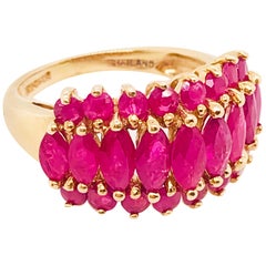 Vintage 3.00 Carat '3 Carat' Genuine Ruby Ring, Custom Ladies Ruby Ring in Yellow Gold