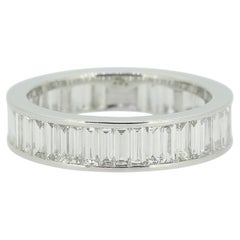 Anillo de eternidad de diamantes talla baguette de 3,00 quilates talla L (52)