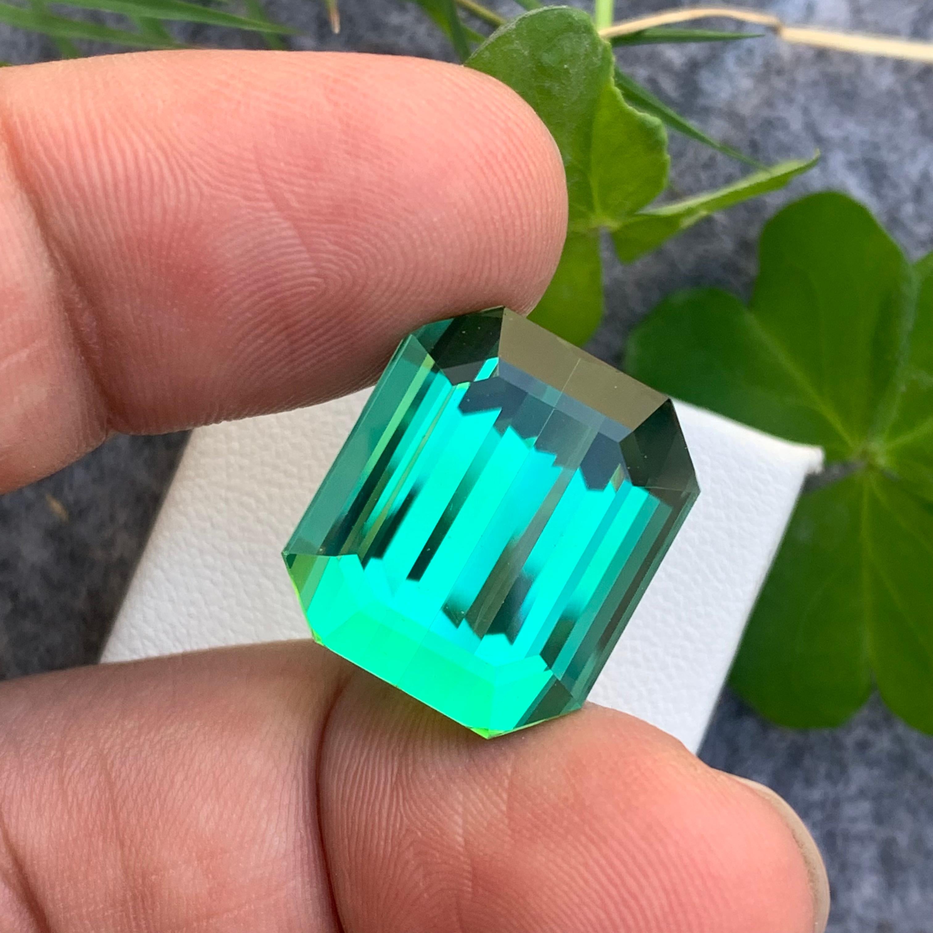30.0 Carat Beautiful Quality Natural Lagoonish Green Tourmaline from Afghanistan For Sale 4