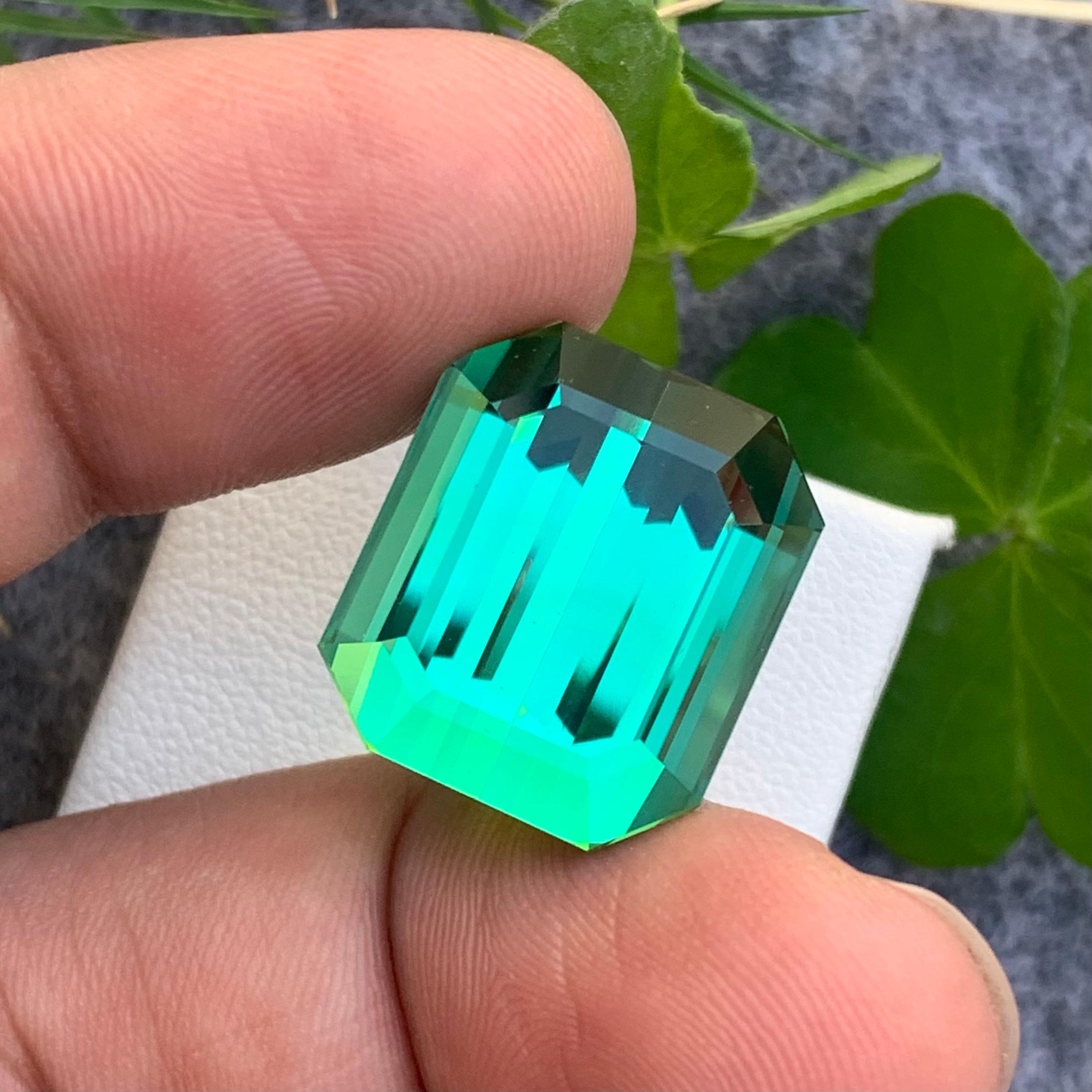 30.0 Carat Beautiful Quality Natural Lagoonish Green Tourmaline from Afghanistan For Sale 5