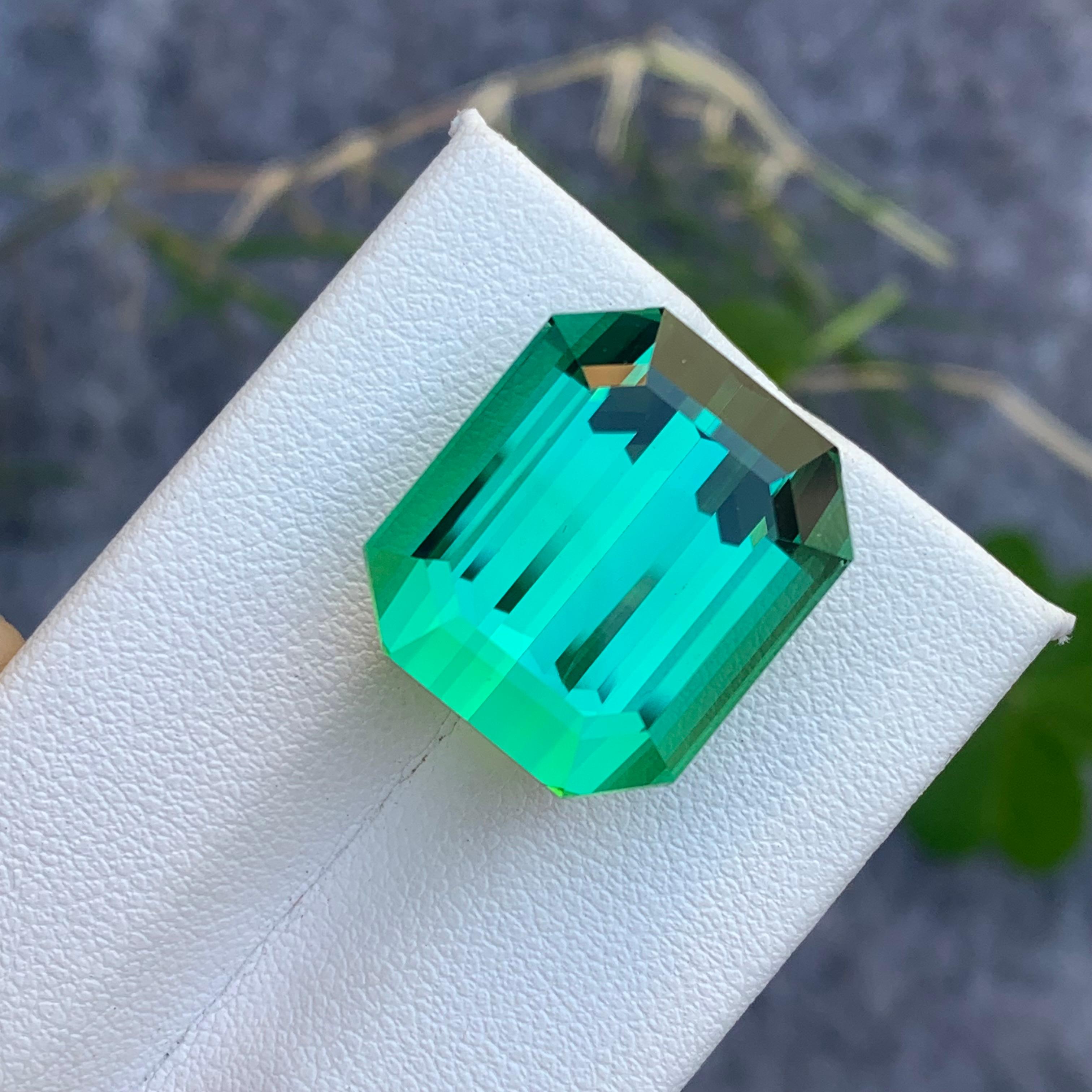 Women's or Men's 30.0 Carat Beautiful Quality Natural Lagoonish Green Tourmaline from Afghanistan For Sale